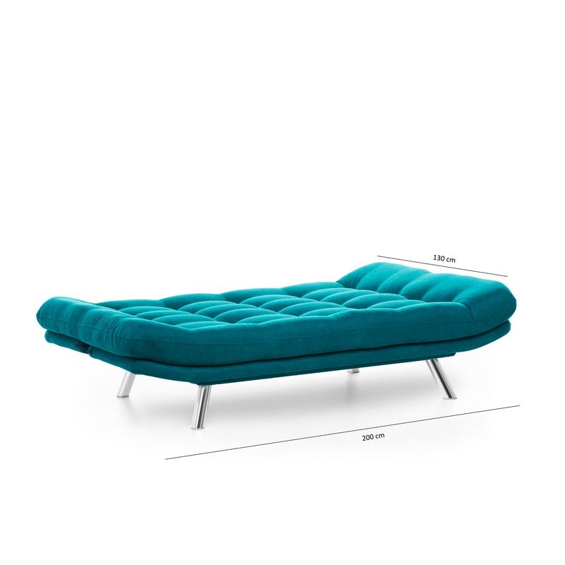 Casa si Gradina - Mobilier - Canapele si coltare - Canapele - Canapea extensibila, Hanah Home, metal, verde petrol, 200x95x105 cm - Infinity.ro
