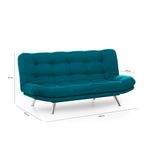 Casa si Gradina - Mobilier - Canapele si coltare - Canapele - Canapea extensibila, Hanah Home, metal, verde petrol, 200x95x105 cm - Infinity.ro
