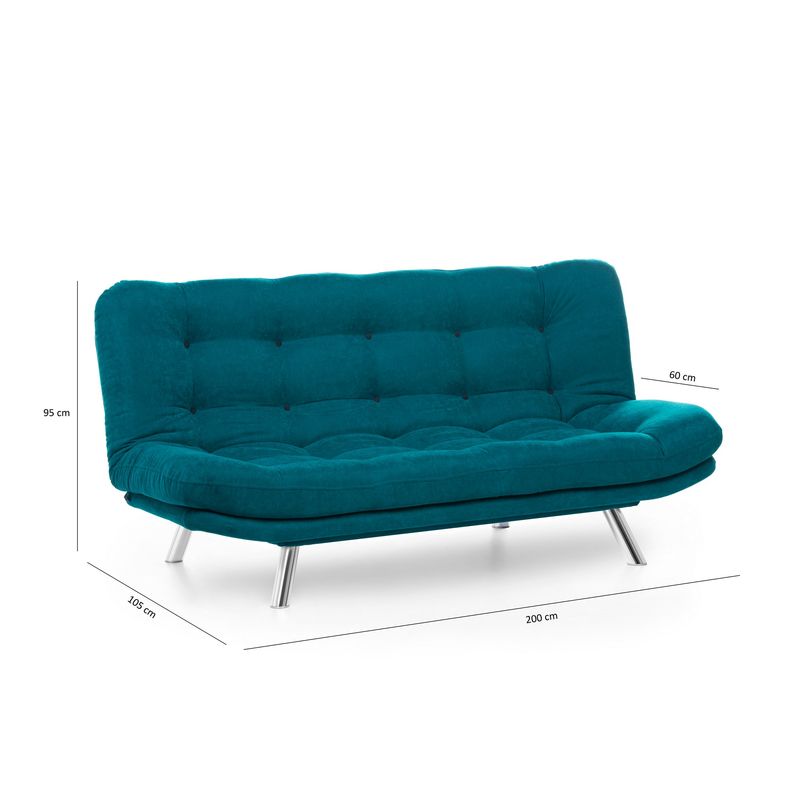 Casa si Gradina - Mobilier - Canapele si coltare - Canapele - Canapea extensibila, Hanah Home, metal, verde petrol, 200x95x105 cm - Infinity.ro