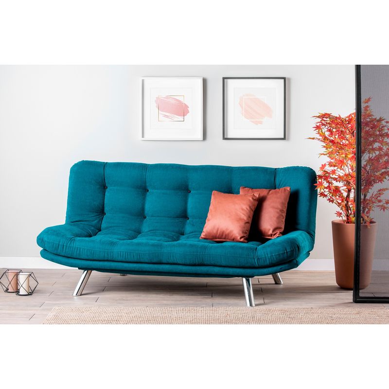 Casa si Gradina - Mobilier - Canapele si coltare - Canapele - Canapea extensibila, Hanah Home, metal, verde petrol, 200x95x105 cm - Infinity.ro
