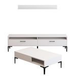 Casa si Gradina - Mobilier - Seturi de mobilier - Seturi living - Set mobilier living, Hanah Home, pal melaminat, alb, 180x47x35 cm - Infinity.ro