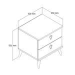 Casa si Gradina - Mobilier - Comode si corpuri - Noptiere - Noptiera, Hanah Home, pal melaminat, stejar si alb, 52x45x55.1 cm - Infinity.ro
