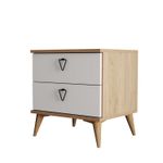 Casa si Gradina - Mobilier - Comode si corpuri - Noptiere - Noptiera, Hanah Home, pal melaminat, stejar si alb, 52x45x55.1 cm - Infinity.ro