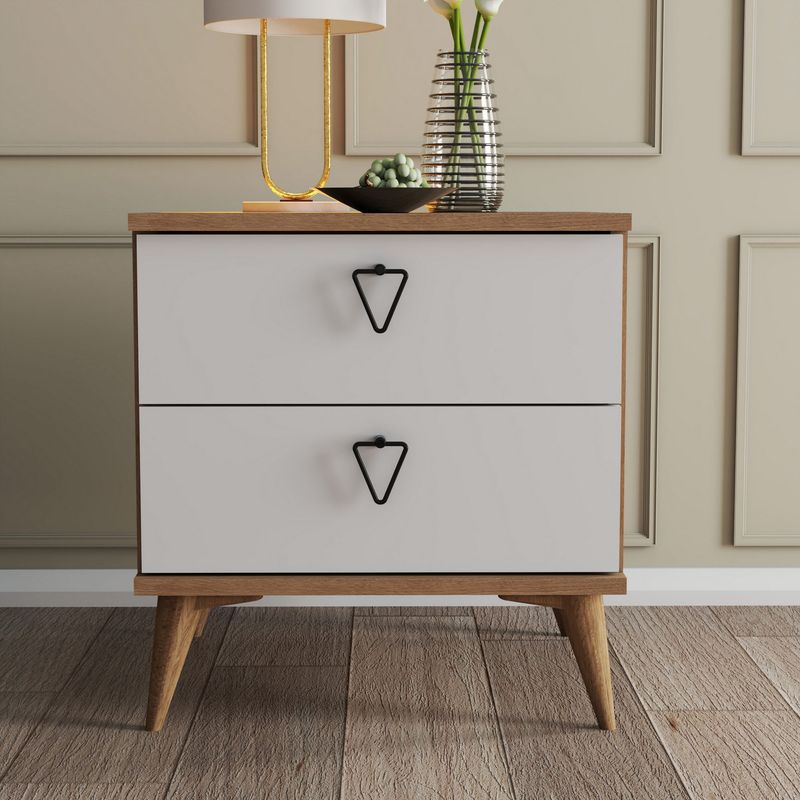 Casa si Gradina - Mobilier - Comode si corpuri - Noptiere - Noptiera, Hanah Home, pal melaminat, stejar si alb, 52x45x55.1 cm - Infinity.ro