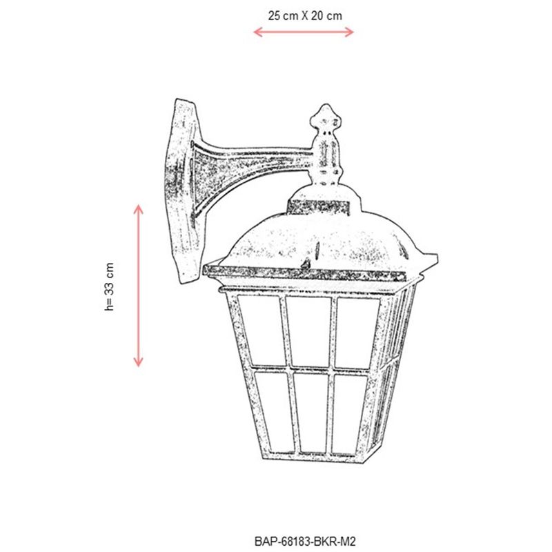 Casa si Gradina - Corpuri si surse de iluminat - Iluminat exterior - Felinare - Felinar de perete exterior, Opviq, abs, maro, 25x20 cm - Infinity.ro