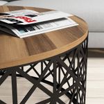 Casa si Gradina - Mobilier - Mese si birouri - Masute de cafea - Masuta de cafea, Hanah Home, pal melaminat, nuc si negru, 90x90x38 cm, 845HCT5227 - Infinity.ro