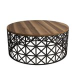 Casa si Gradina - Mobilier - Mese si birouri - Masute de cafea - Masuta de cafea, Hanah Home, pal melaminat, nuc si negru, 90x90x38 cm, 845HCT5227 - Infinity.ro