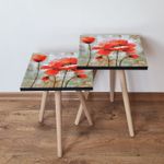 Casa si Gradina - Mobilier - Mese si birouri - Masute de cafea - Set masute de cafea, Hanah Home, mdf, rosu maro bej, 35x47x35 cm, set 2 piese - Infinity.ro