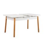 Casa si Gradina - Mobilier - Seturi de mobilier - Seturi mese si scaune - Set masa extensibila cu scaune, Hanah Home, pal melaminat, pin atlantic alb piatra, 120-153x75x77 cm - Infinity.ro