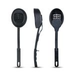 Casa si Gradina - Bucatarie si vesela - Ustensile bucatarie - Polonice, linguri si clesti de bucatarie - Lingura de servire, Hermia, plastic, negru, 25x5 cm - Infinity.ro