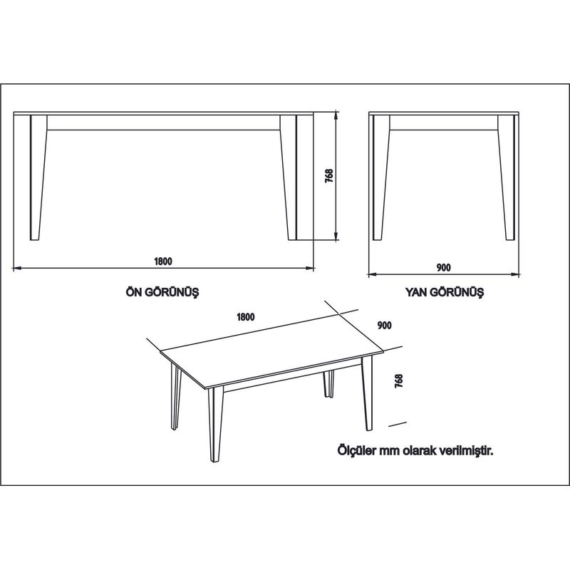 Casa si Gradina - Mobilier - Mese si birouri - Mese bucatarie si dining - Masa dining, Hanah Home, panou de particule melaminat, alb, model marmura, 180x90x76.8 cm - Infinity.ro