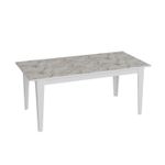 Casa si Gradina - Mobilier - Mese si birouri - Mese bucatarie si dining - Masa dining, Hanah Home, panou de particule melaminat, alb, model marmura, 180x90x76.8 cm - Infinity.ro
