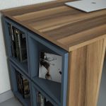 Casa si Gradina - Mobilier - Mese si birouri - Birouri - Birou de studiu, Hanah Home, pal melaminat, nuc si calcedonie, 120x65x75 cm - Infinity.ro