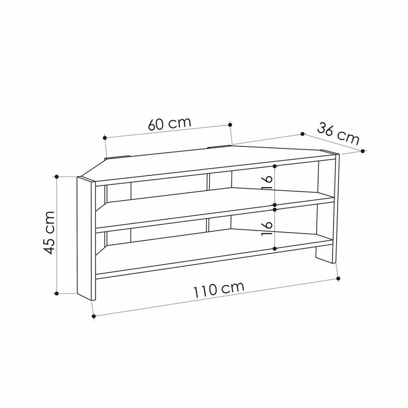 Casa si Gradina - Mobilier - Comode si corpuri - Comode - Comoda tv, Hanah Home, pal melaminat, alb, 110x45x36 cm - Infinity.ro