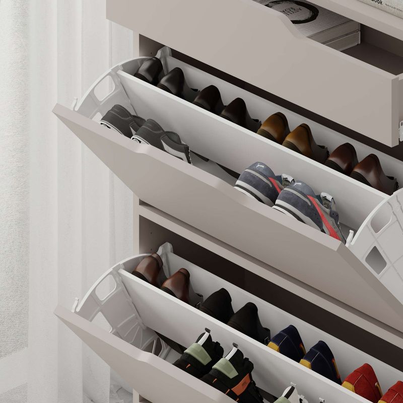 Casa si Gradina - Mobilier - Dulapuri si sifoniere - Dulapuri pantofi - Dulap pantofi, Hanah Home, pal melaminat, mocha deschis, 81.6x29.5x110 cm - Infinity.ro