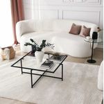 Casa si Gradina - Mobilier - Mese si birouri - Masute de cafea - Masuta de cafea, Hanah Home, sticla securizata, negru, 85x85x35 cm - Infinity.ro