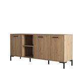 Casa si Gradina - Mobilier - Comode si corpuri - Console - Consola, Hanah Home, panou de particule acoperit cu melamina, stejar, 180x45x80 cm - Infinity.ro