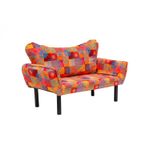 Casa si Gradina - Mobilier - Canapele si coltare - Canapele - Canapea extensibila, Hanah Home, metal, patchwork multicolor, 150x75x70 cm - Infinity.ro