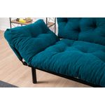 Casa si Gradina - Mobilier - Canapele si coltare - Canapele - Canapea extensibila, Hanah Home, microfibra, albastru petrol, 155x85x70 cm - Infinity.ro