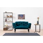 Casa si Gradina - Mobilier - Canapele si coltare - Canapele - Canapea extensibila, Hanah Home, microfibra, albastru petrol, 155x85x70 cm - Infinity.ro