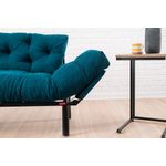 Casa si Gradina - Mobilier - Canapele si coltare - Canapele - Canapea extensibila, Hanah Home, microfibra, albastru petrol, 155x85x70 cm - Infinity.ro