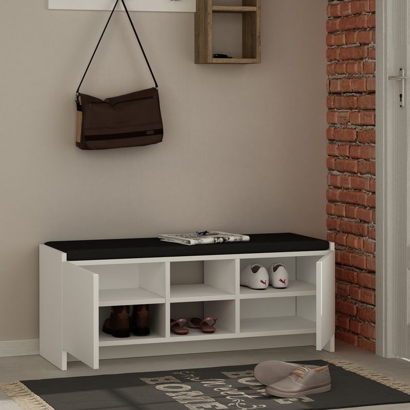 Casa si Gradina - Mobilier - Dulapuri si sifoniere - Dulapuri pantofi - Dulap pantofi, Hanah Home, pal melaminat, alb, 110x43x37 cm - Infinity.ro