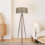 Casa si Gradina - Corpuri si surse de iluminat - Veioze si lampi - Lampadare - Lampadar, Opviq, material textil, bej nisip, 38x38x200 cm - Infinity.ro