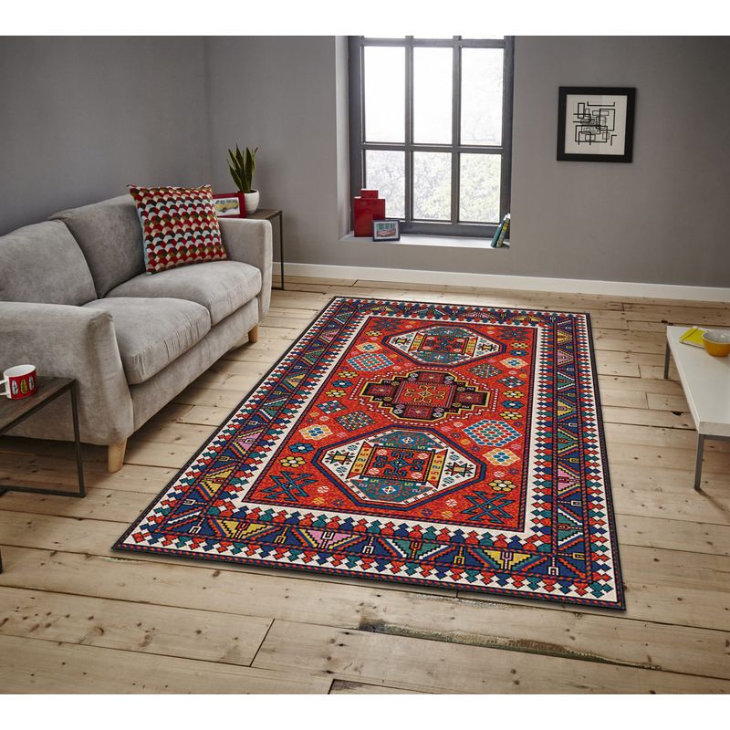 Casa si Gradina - Textile si covoare - Covoare - Covoare casa - Covor, Conceptum Hypnose, multicolor, 100x140 cm, 100% poliester, antiderapant, 288NGR2257 - Infinity.ro