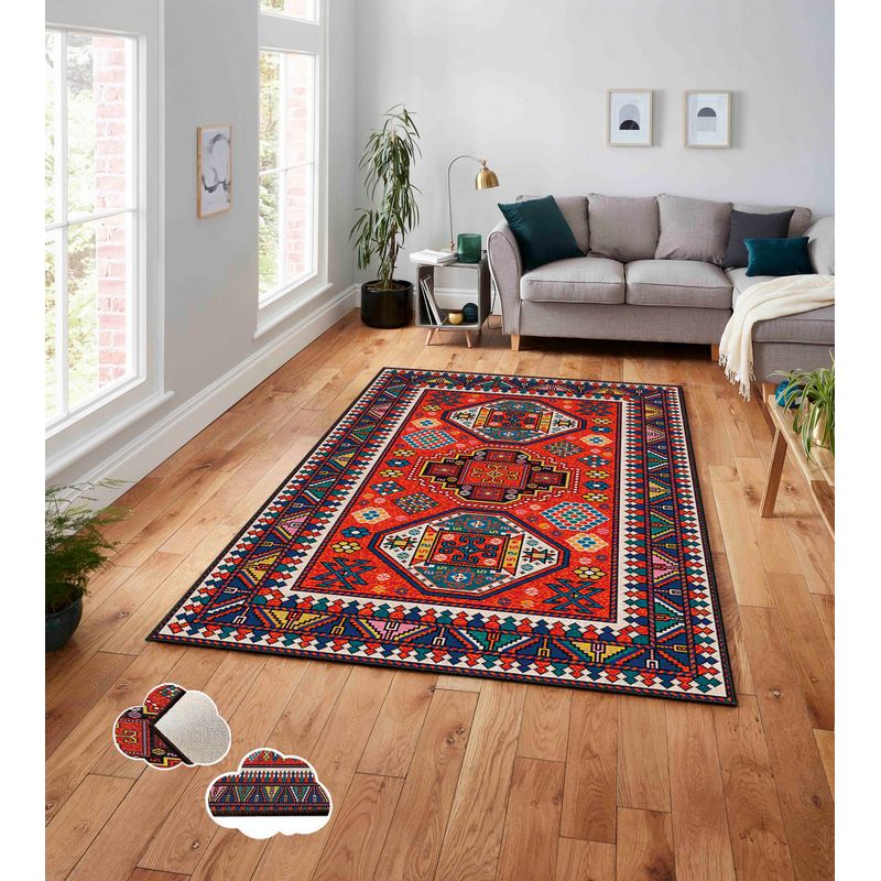 Casa si Gradina - Textile si covoare - Covoare - Covoare casa - Covor, Conceptum Hypnose, multicolor, 100x140 cm, 100% poliester, antiderapant, 288NGR2257 - Infinity.ro