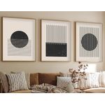 Casa si Gradina - Decoratiuni - Tablouri - Tablou decorativ inramat, Wallxpert, mdf si lemn masiv, multicolor, 50x70 cm, set 3 bucati, 693BSE1530 - Infinity.ro