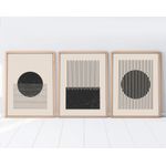 Casa si Gradina - Decoratiuni - Tablouri - Tablou decorativ inramat, Wallxpert, mdf si lemn masiv, multicolor, 50x70 cm, set 3 bucati, 693BSE1530 - Infinity.ro