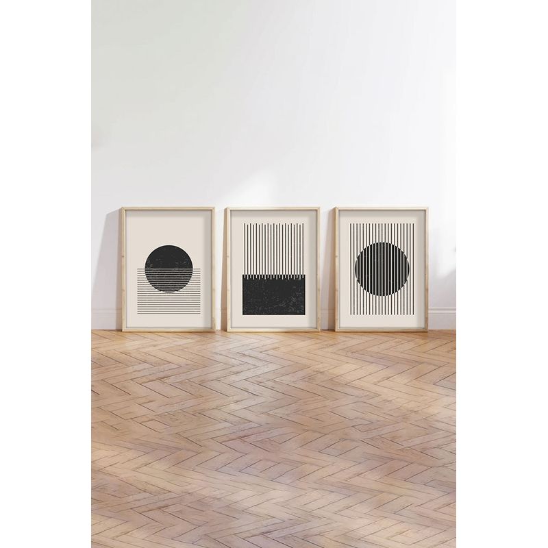 Casa si Gradina - Decoratiuni - Tablouri - Tablou decorativ inramat, Wallxpert, mdf si lemn masiv, multicolor, 50x70 cm, set 3 bucati, 693BSE1530 - Infinity.ro