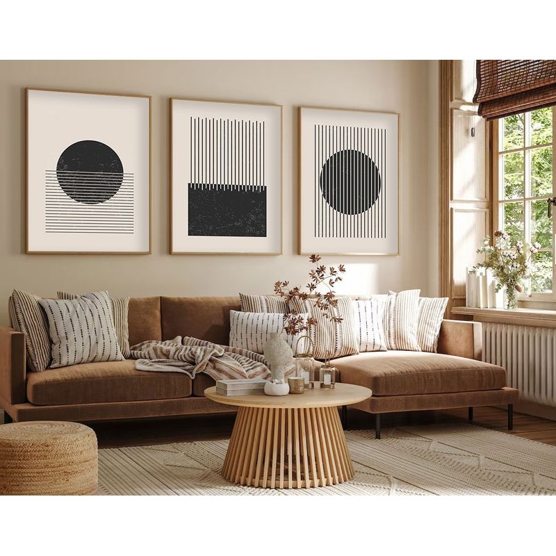 Casa si Gradina - Decoratiuni - Tablouri - Tablou decorativ inramat, Wallxpert, mdf si lemn masiv, multicolor, 50x70 cm, set 3 bucati, 693BSE1530 - Infinity.ro