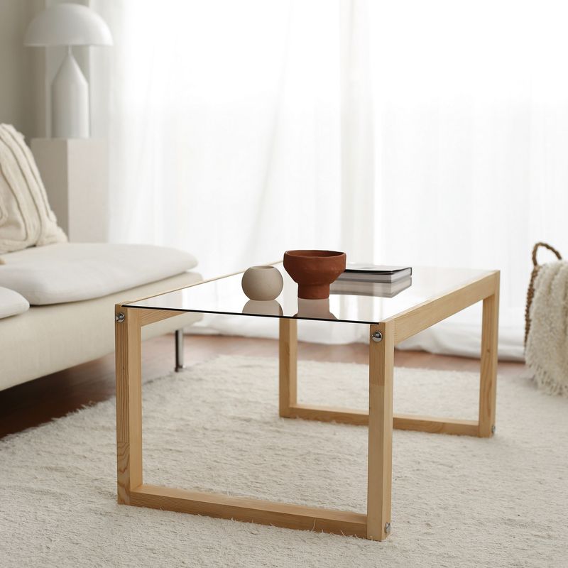 Casa si Gradina - Mobilier - Mese si birouri - Masute de cafea - Masuta de cafea, Hanah Home, lemn masiv de pin, natural, 85x55x40 cm - Infinity.ro