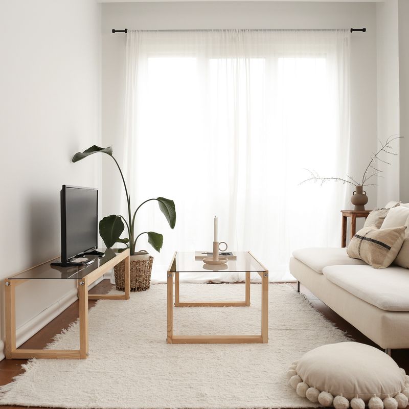 Casa si Gradina - Mobilier - Mese si birouri - Masute de cafea - Masuta de cafea, Hanah Home, lemn masiv de pin, natural, 85x55x40 cm - Infinity.ro
