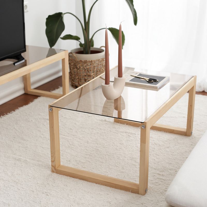 Casa si Gradina - Mobilier - Mese si birouri - Masute de cafea - Masuta de cafea, Hanah Home, lemn masiv de pin, natural, 85x55x40 cm - Infinity.ro