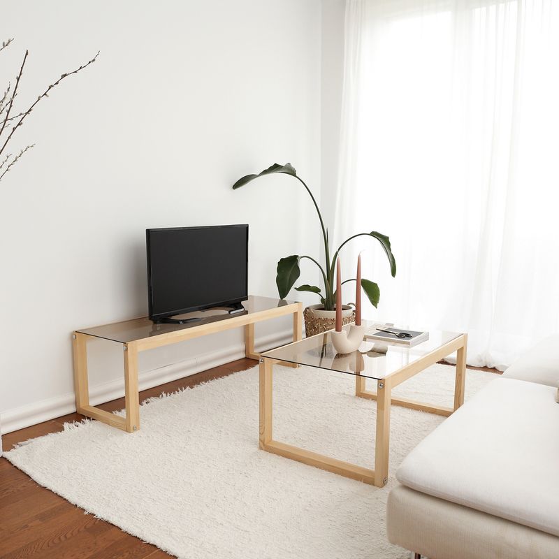 Casa si Gradina - Mobilier - Mese si birouri - Masute de cafea - Masuta de cafea, Hanah Home, lemn masiv de pin, natural, 85x55x40 cm - Infinity.ro