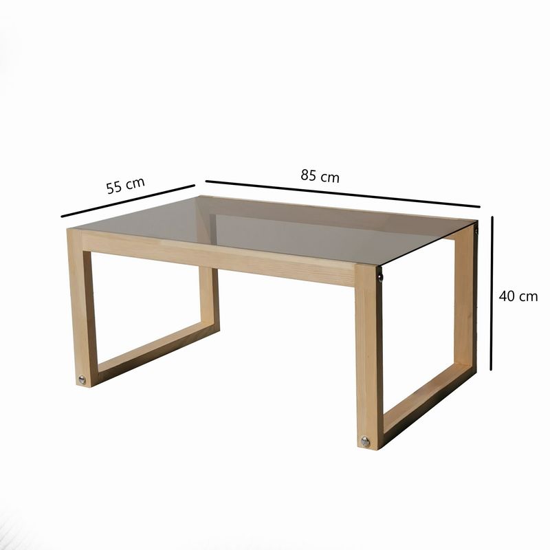 Casa si Gradina - Mobilier - Mese si birouri - Masute de cafea - Masuta de cafea, Hanah Home, lemn masiv de pin, natural, 85x55x40 cm - Infinity.ro