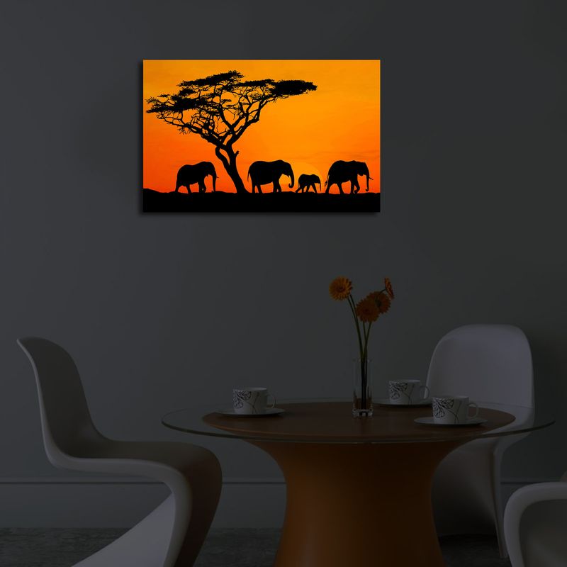 Casa si Gradina - Decoratiuni - Tablouri - Tablou decorativ cu led, Wallxpert, panza piele de caprioara, multicolor, 45x70 cm, rama lemn, 254LED1229 - Infinity.ro