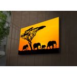 Casa si Gradina - Decoratiuni - Tablouri - Tablou decorativ cu led, Wallxpert, panza piele de caprioara, multicolor, 45x70 cm, rama lemn, 254LED1229 - Infinity.ro