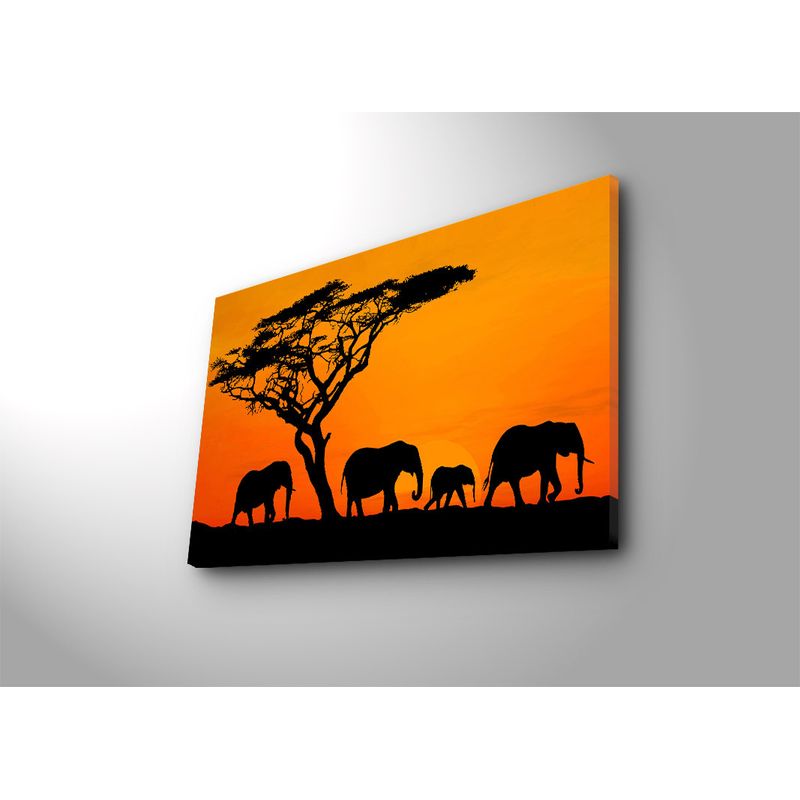 Casa si Gradina - Decoratiuni - Tablouri - Tablou decorativ cu led, Wallxpert, panza piele de caprioara, multicolor, 45x70 cm, rama lemn, 254LED1229 - Infinity.ro