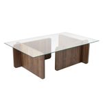 Casa si Gradina - Mobilier - Mese si birouri - Masute de cafea - Masuta de cafea, Hanah Home, sticla calita si pal melaminat, nuc, 105x65x30 cm - Infinity.ro