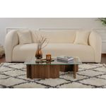 Casa si Gradina - Mobilier - Mese si birouri - Masute de cafea - Masuta de cafea, Hanah Home, sticla calita si pal melaminat, nuc, 105x65x30 cm - Infinity.ro