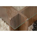 Casa si Gradina - Mobilier - Mese si birouri - Masute de cafea - Masuta de cafea, Hanah Home, sticla calita si pal melaminat, nuc, 105x65x30 cm - Infinity.ro