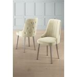 Casa si Gradina - Mobilier - Scaune si fotolii - Scaune - Set scaune, Hanah Home, metal, crem si crom, 46x46x94 cm, 4 bucati - Infinity.ro