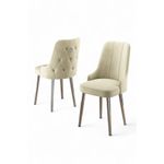 Casa si Gradina - Mobilier - Scaune si fotolii - Scaune - Set scaune, Hanah Home, metal, crem si crom, 46x46x94 cm, 4 bucati - Infinity.ro