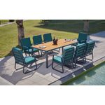 Casa si Gradina - Gradina si terasa - Mobilier exterior - Seturi mobila gradina - Set mobilier de gradina, Hanah Home, aluminiu si lemn iriko, antracit si lemn, masa 235x105x75 cm, 8 scaune 63x60x91 cm - Infinity.ro