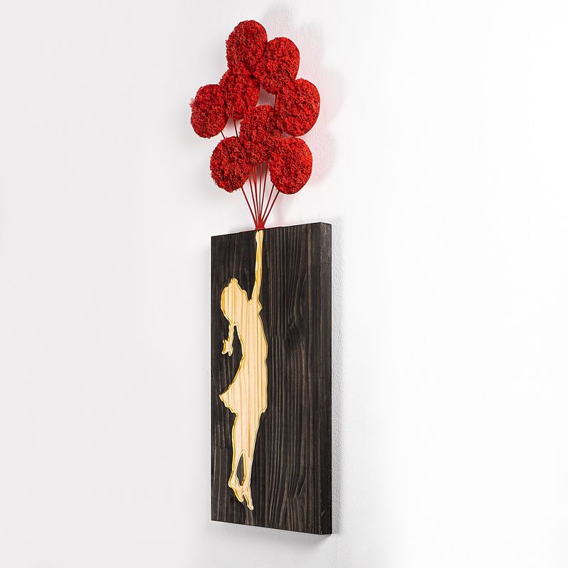 Casa si Gradina - Decoratiuni - Decoratiuni perete - Accesoriu decorativ de perete, Wallxpert, lemn, nuc maro rosu, 34x99 cm - Infinity.ro
