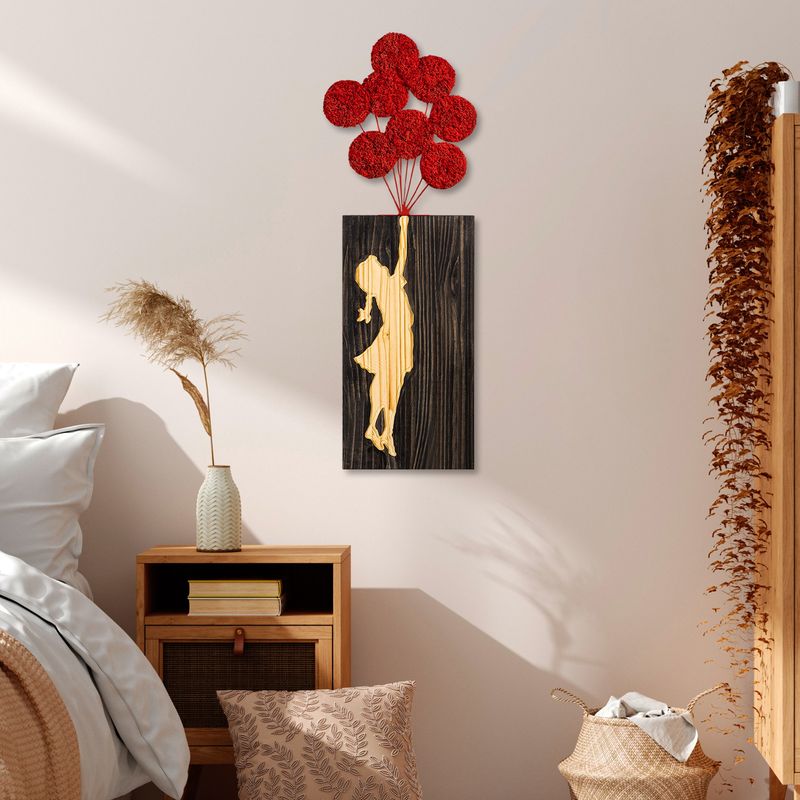 Casa si Gradina - Decoratiuni - Decoratiuni perete - Accesoriu decorativ de perete, Wallxpert, lemn, nuc maro rosu, 34x99 cm - Infinity.ro