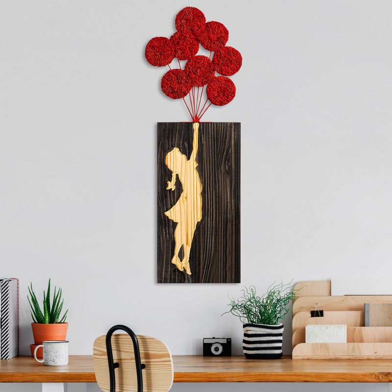 Casa si Gradina - Decoratiuni - Decoratiuni perete - Accesoriu decorativ de perete, Wallxpert, lemn, nuc maro rosu, 34x99 cm - Infinity.ro
